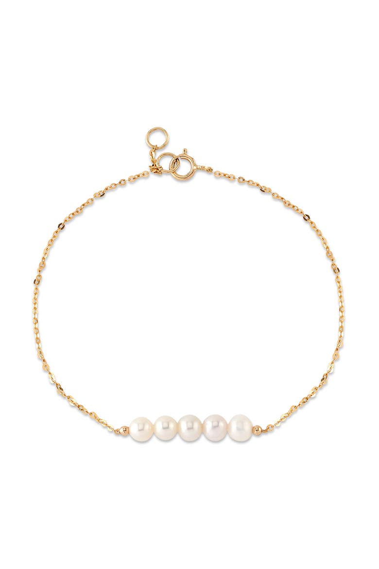 14K Gold Freshwater Pearl Addie Bracelet, Main, color, Yellow Gold Chain