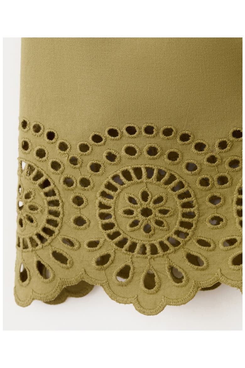 Eyelet Embroidery High Waist Shorts, Alternate, color, GREEN