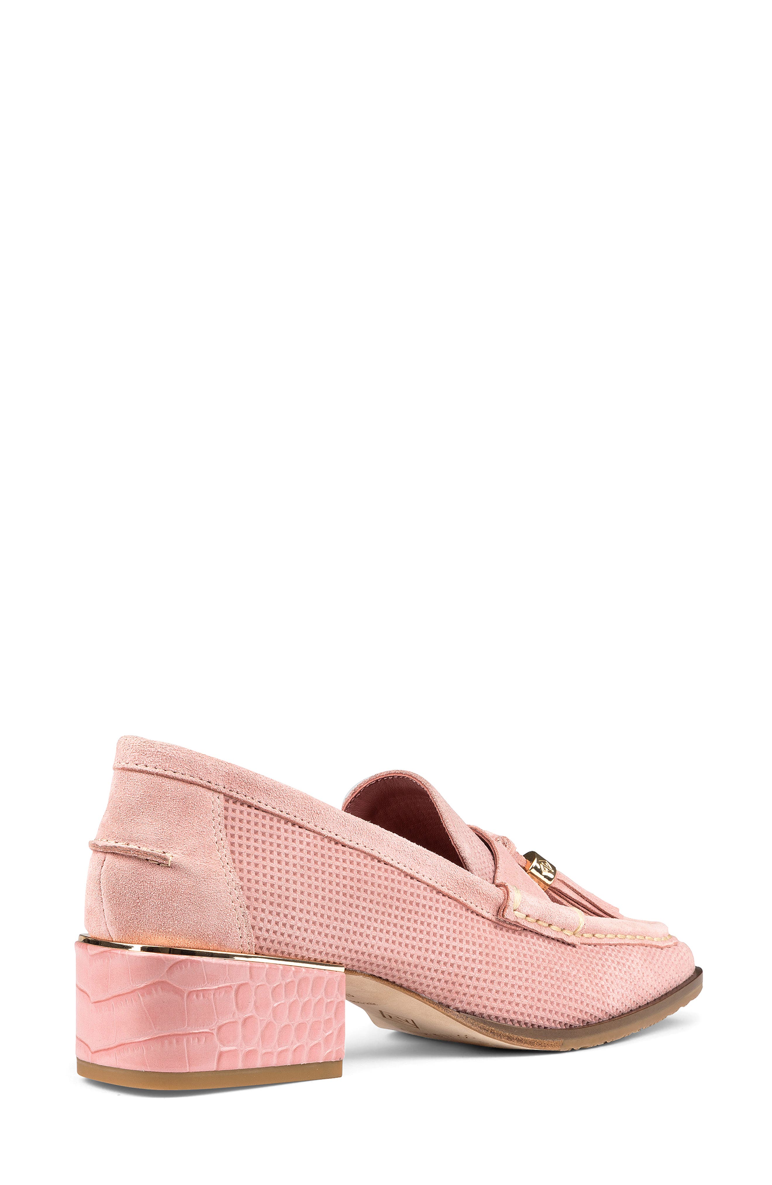 Donald Pliner Moc Toe Tassel Loafer, Alternate, color, Rose