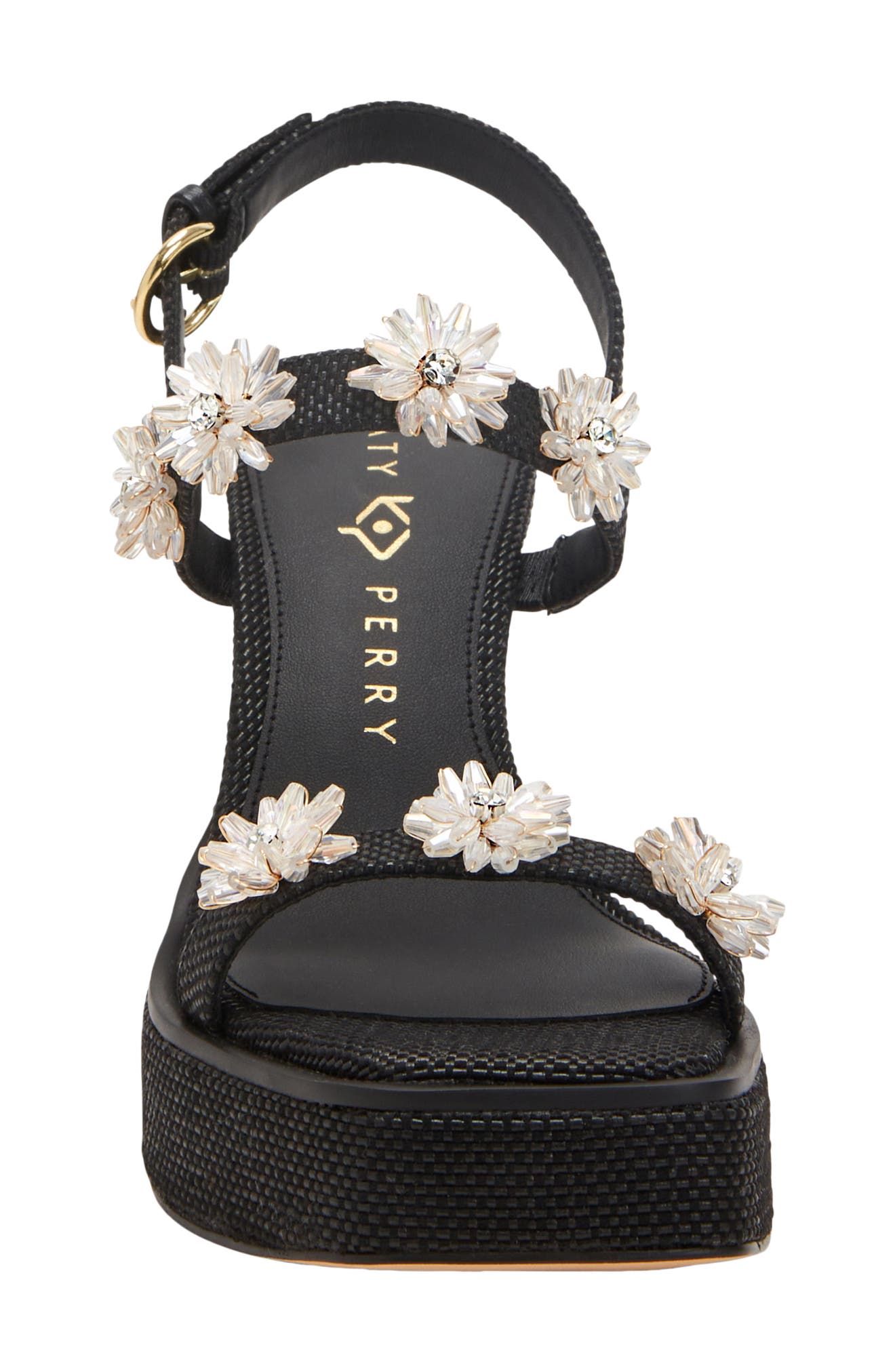 Katy Perry The Steady Floral Slingback Platform Sandal, Alternate, color, Black
