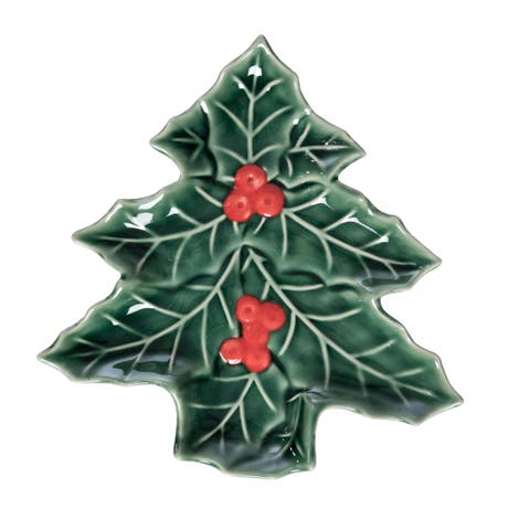 Holly Tree Decorative Christmas Plate