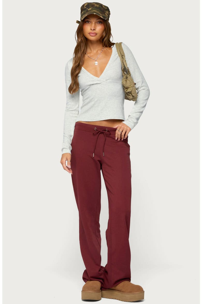 Quinn Straight Leg Sweatpants, Alternate, color, BURGUNDY