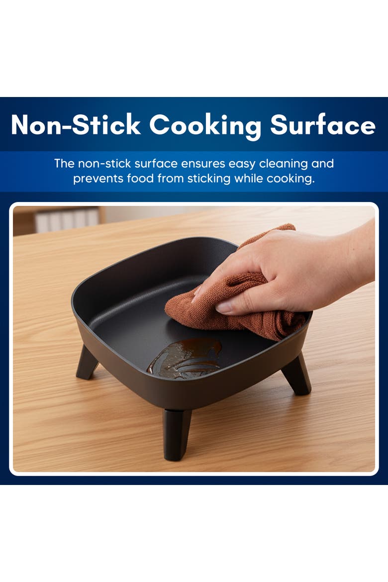 Ceramic Electric Skillet With Tempered Glass Lid, Alternate, color, Black