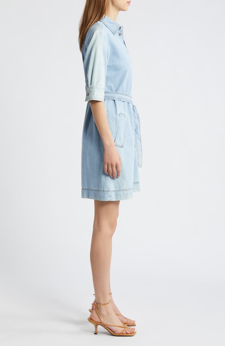 FRAME Tie Belt Denim Shirtdress, Alternate, color, Calabria