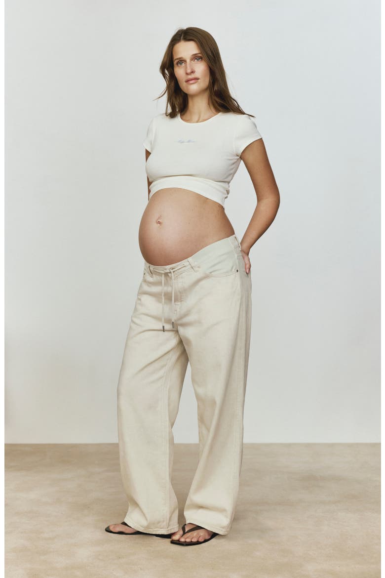 Maternity Taylor Relaxed Barrel Jeans, Alternate, color, FLAX AURA