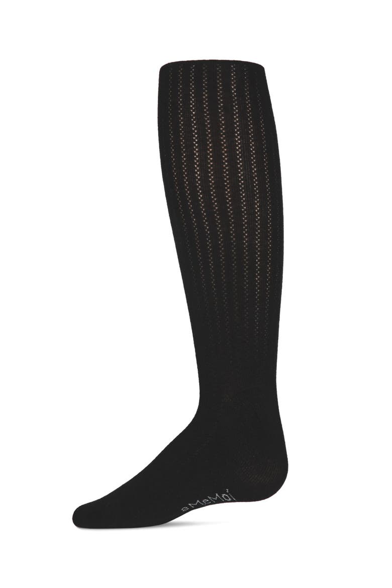 Chain Cotton Blend Tights, Main, color, Black