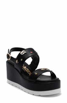 KARL LAGERFELD PARIS Cleome Slingback Platform Wedge Sandal
