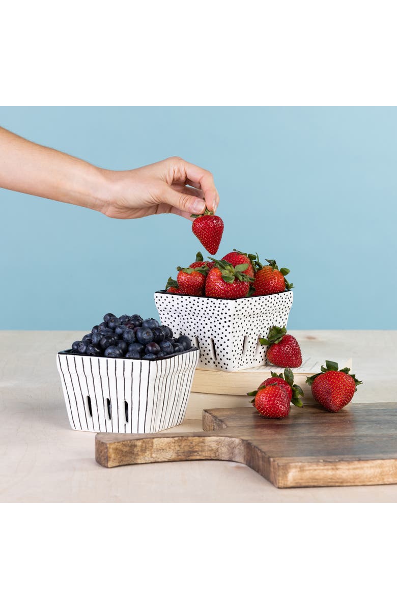 Totalee Gift Berry Baskets Set of 2 Ceramic White, Alternate, color, White