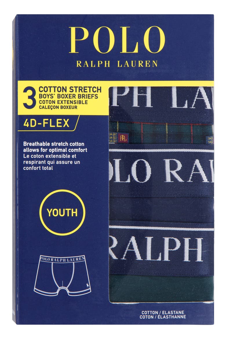 Kids' Assorted 3-Pack Stretch Cotton Boxers(Big Kid), Alternate, color, PINE GROVE