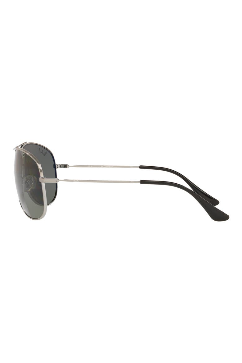 63mm Polarized Aviator Sunglasses, Alternate, color, GUNMETAL