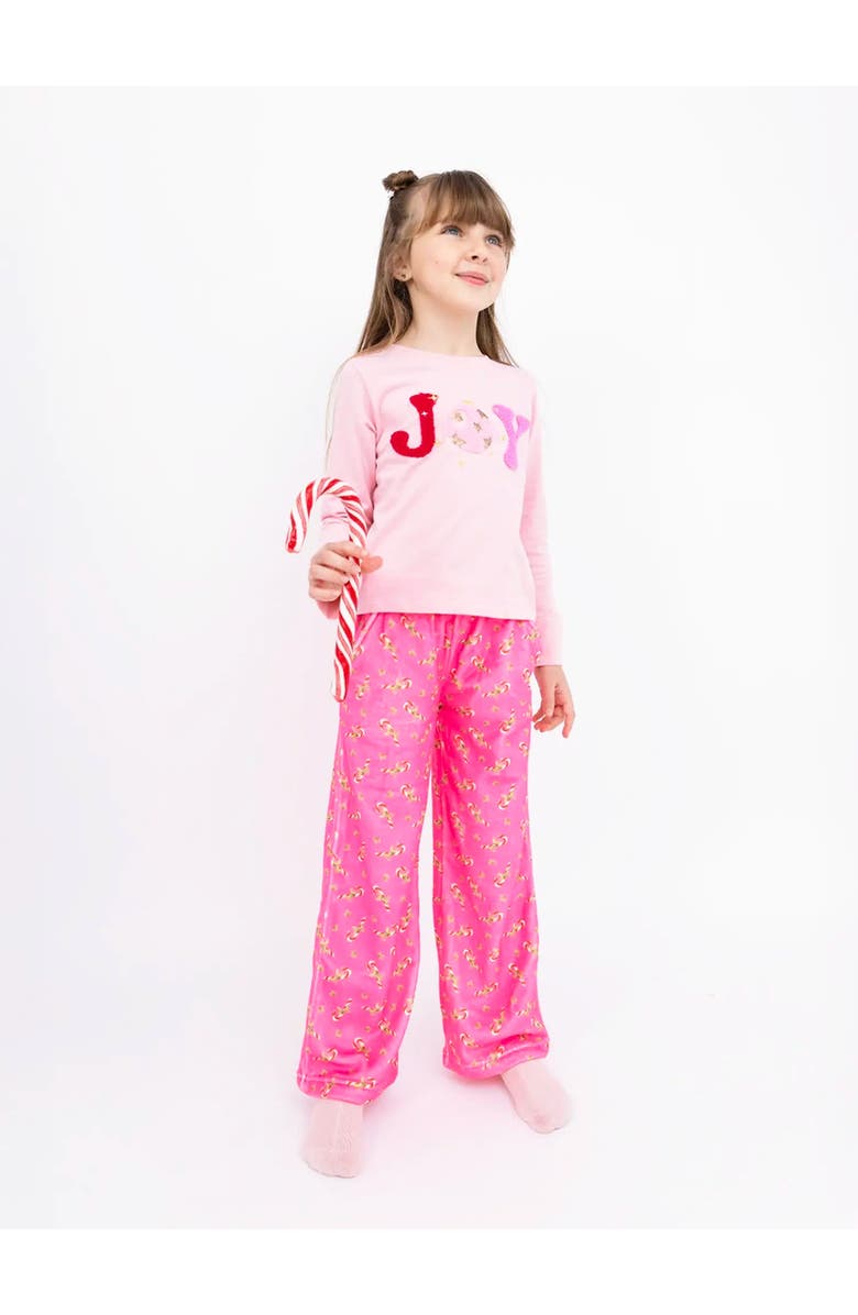 Preppy Goose Plush Candy Cane loungewear pant, Main, color, Pink