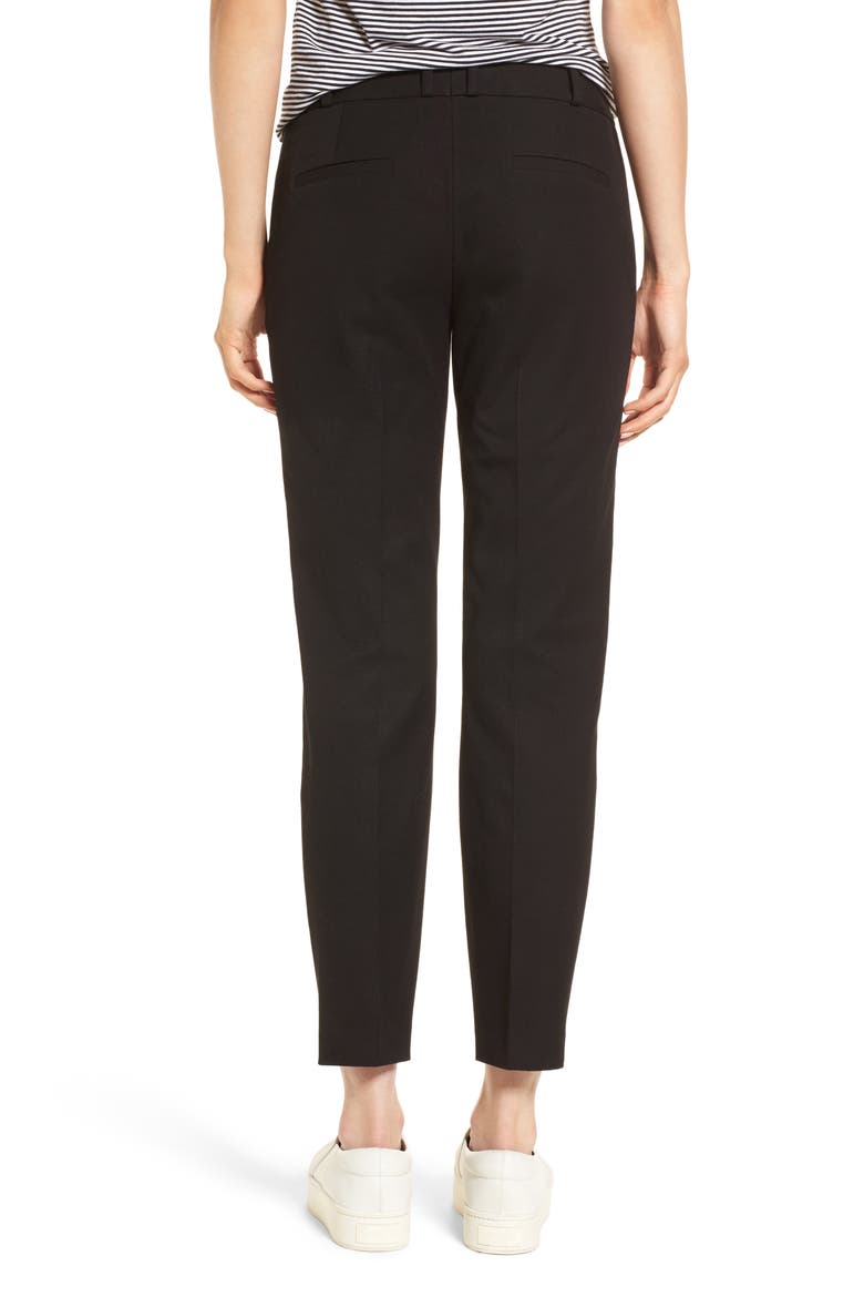 Welt Pocket Slim Leg Crop Pants, Alternate, color, BLACK
