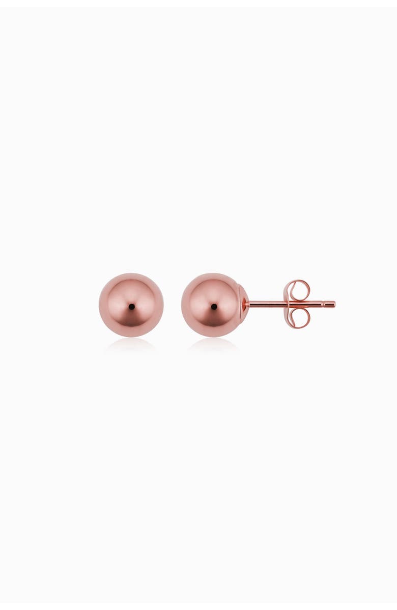 Oradina 14K Rose Gold Have A Ball Stud Earrings, Alternate, color, Rose Gold