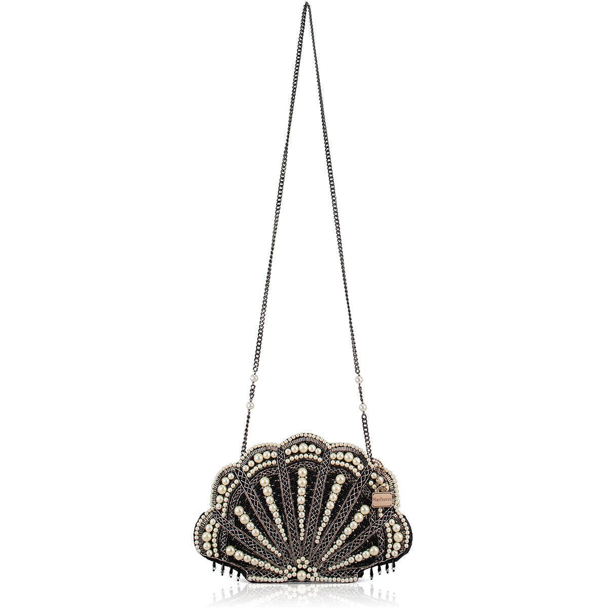 Mary Frances Accessories Ocean of Pearls Crossbody Handbag, Alternate, color, Black