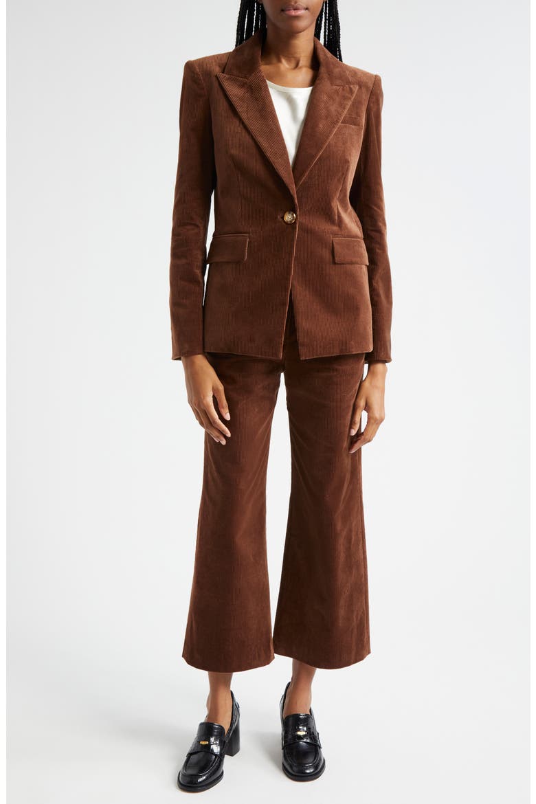 Brynleigh Crop Stretch Cotton Corduroy Pants, Alternate, color, DARK COCOA