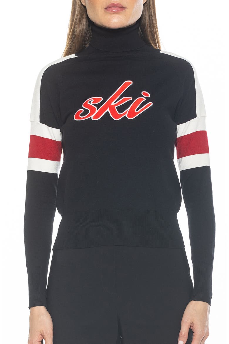 Jenni Ski Turtleneck Sweater, Main, color, BLACK MULTI