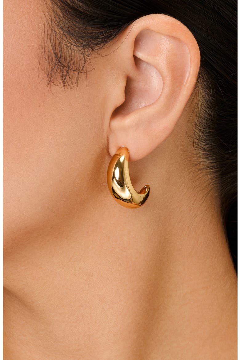 Julia Micro Huggie Hoop Earrings, Alternate, color, GOLD