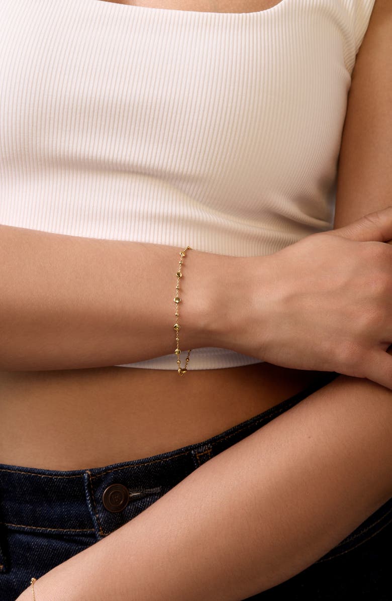 Bony Levy 14K Gold Beaded Station Chain Bracelet, Alternate, color,