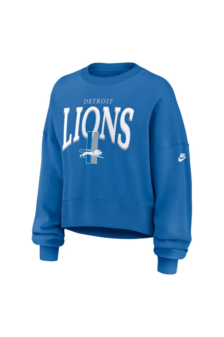 Women's Nike  Blue Detroit Lions Oversized Phoenix Fleece Sweatshirt, Alternate, color, Blue
