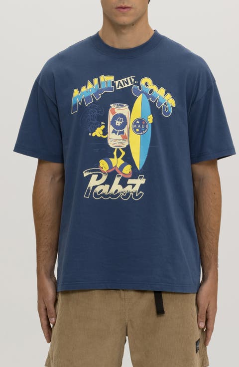 x Pabst Blue Ribbon Surf Graphic T-Shirt