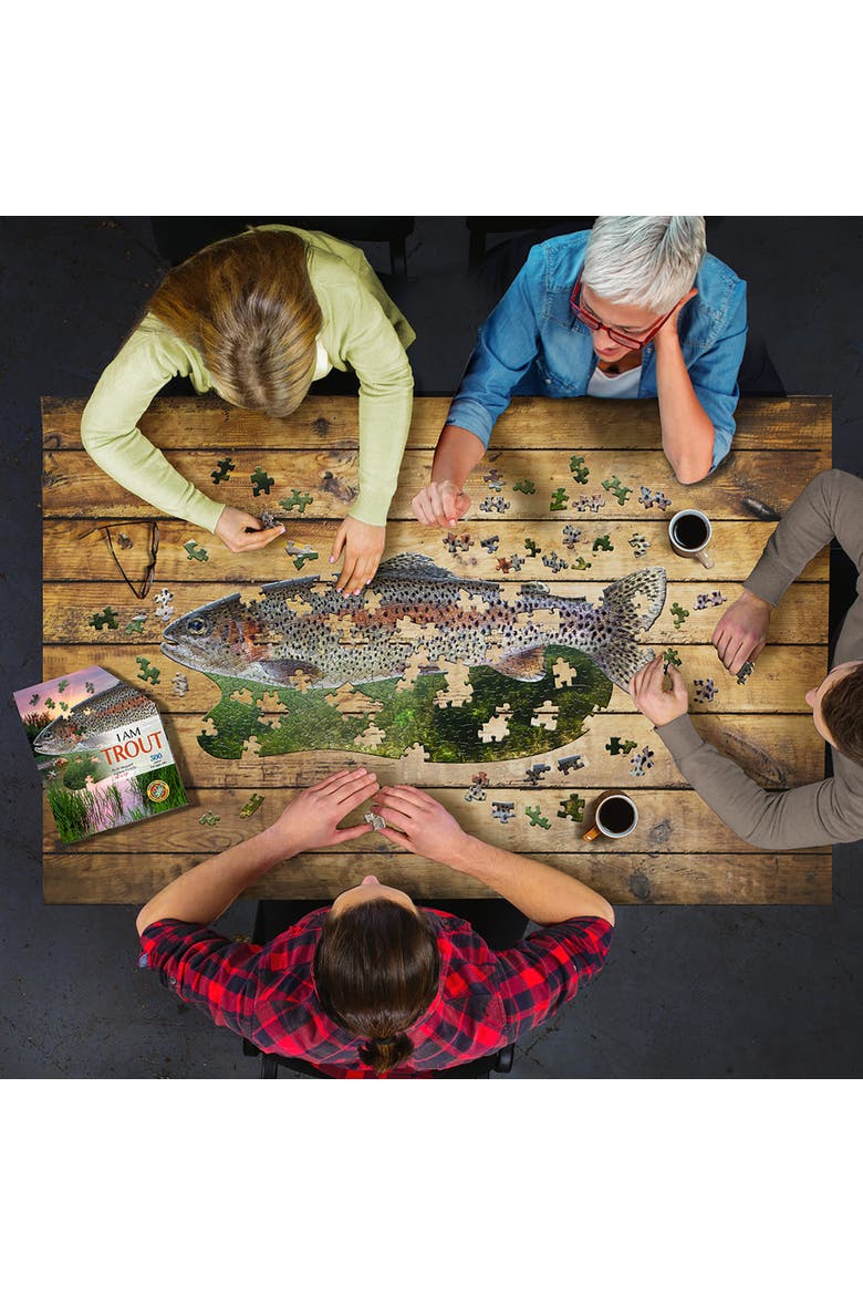 I Am Trout 300 Piece Jigsaw Puzzle Fish Shaped Puzzle, Alternate, color, Multicolored