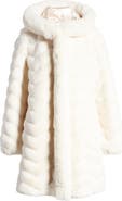 Gallery Grooved Faux Fur Hooded Jacket