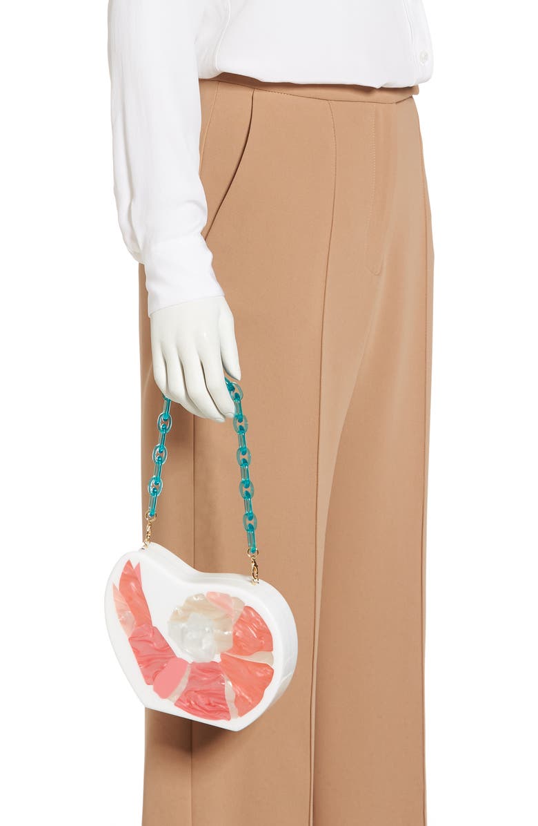 Edie Parker Shrimp Cocktail Acrylic Bag, Alternate, color,