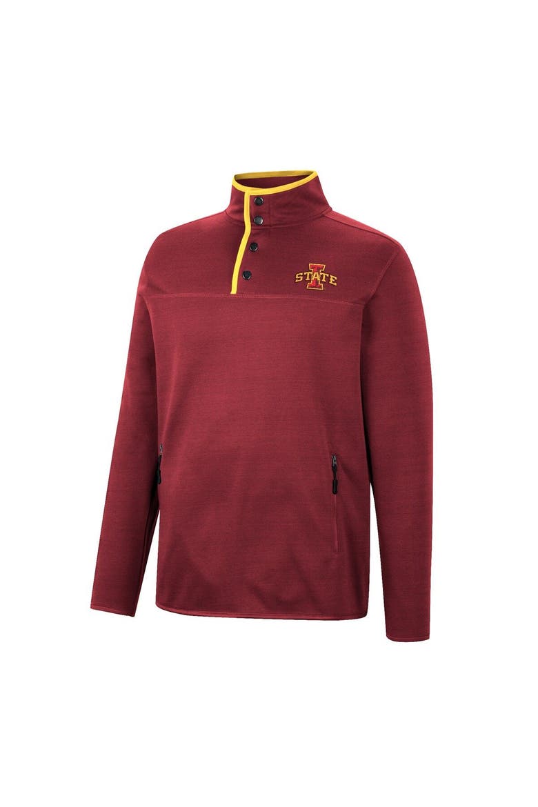 Men's Colosseum Cardinal Iowa State Cyclones Rebound Quarter-Snap Jacket, Alternate, color, Cardinal