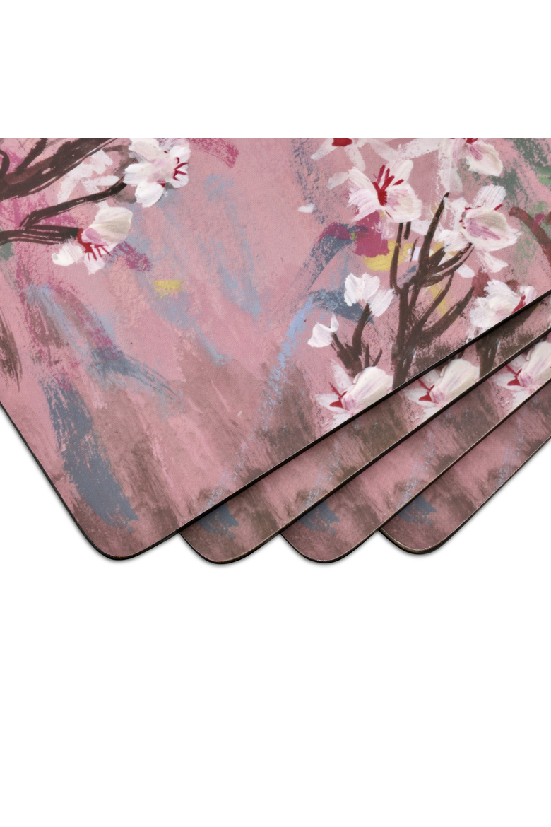 Emerging Set of 4 Cork Back Placemats, Alternate, color, Pink