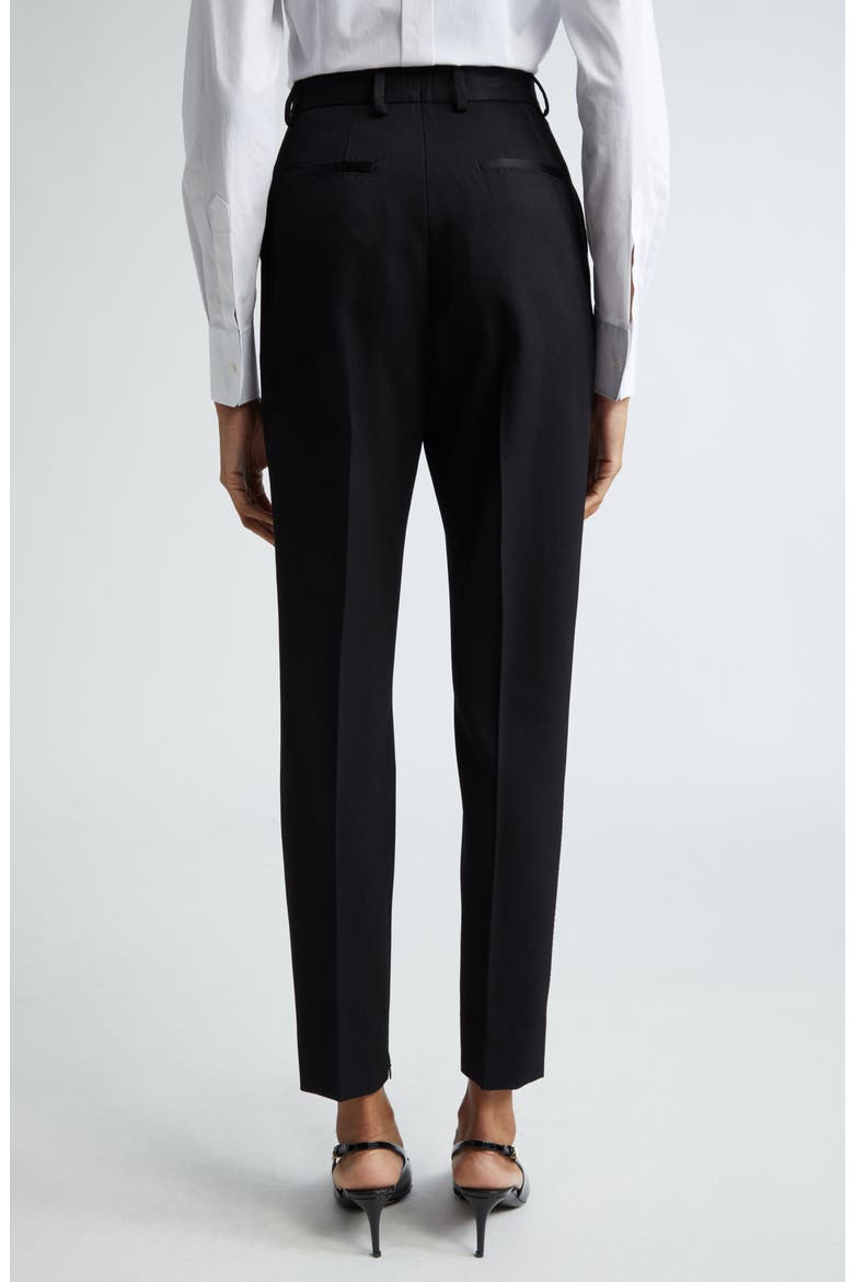 Wool Blend Gabardine Ankle Trousers, Alternate, color, NERO