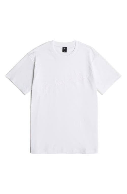 G-star Flocked G-script Loose Fit Organic Cotton T-shirt In White