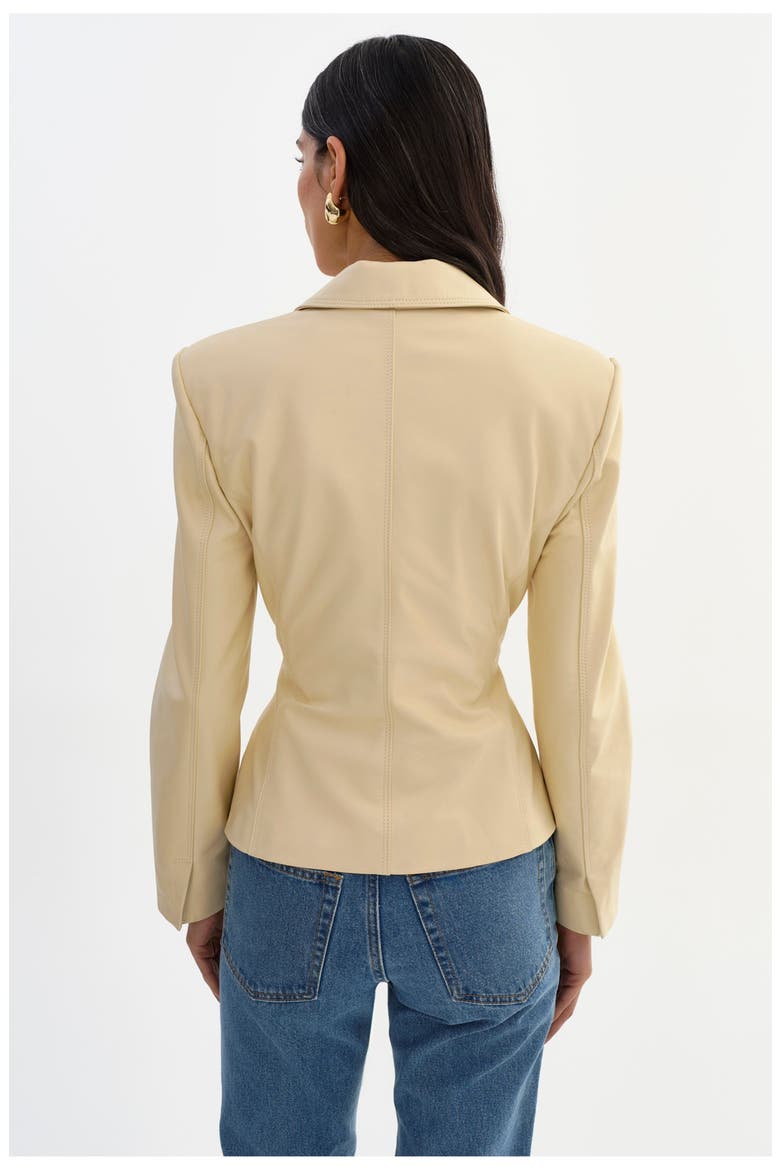 Wiley | Leather Belted Blazer, Alternate, color, Butter