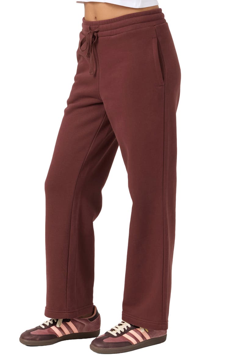 Straight Leg Fleece Sweatpants, Alternate, color, CHOCOLATE