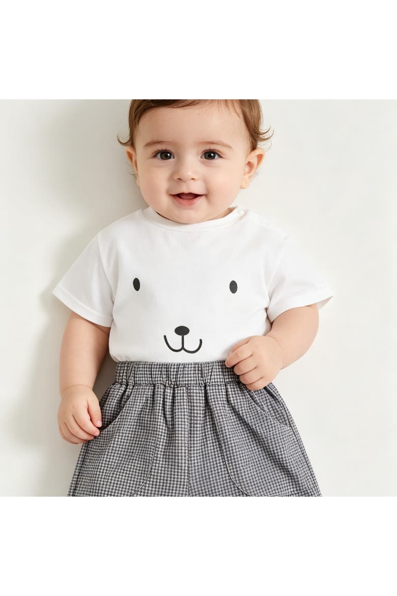Smile Checkered Set, Alternate, color, White