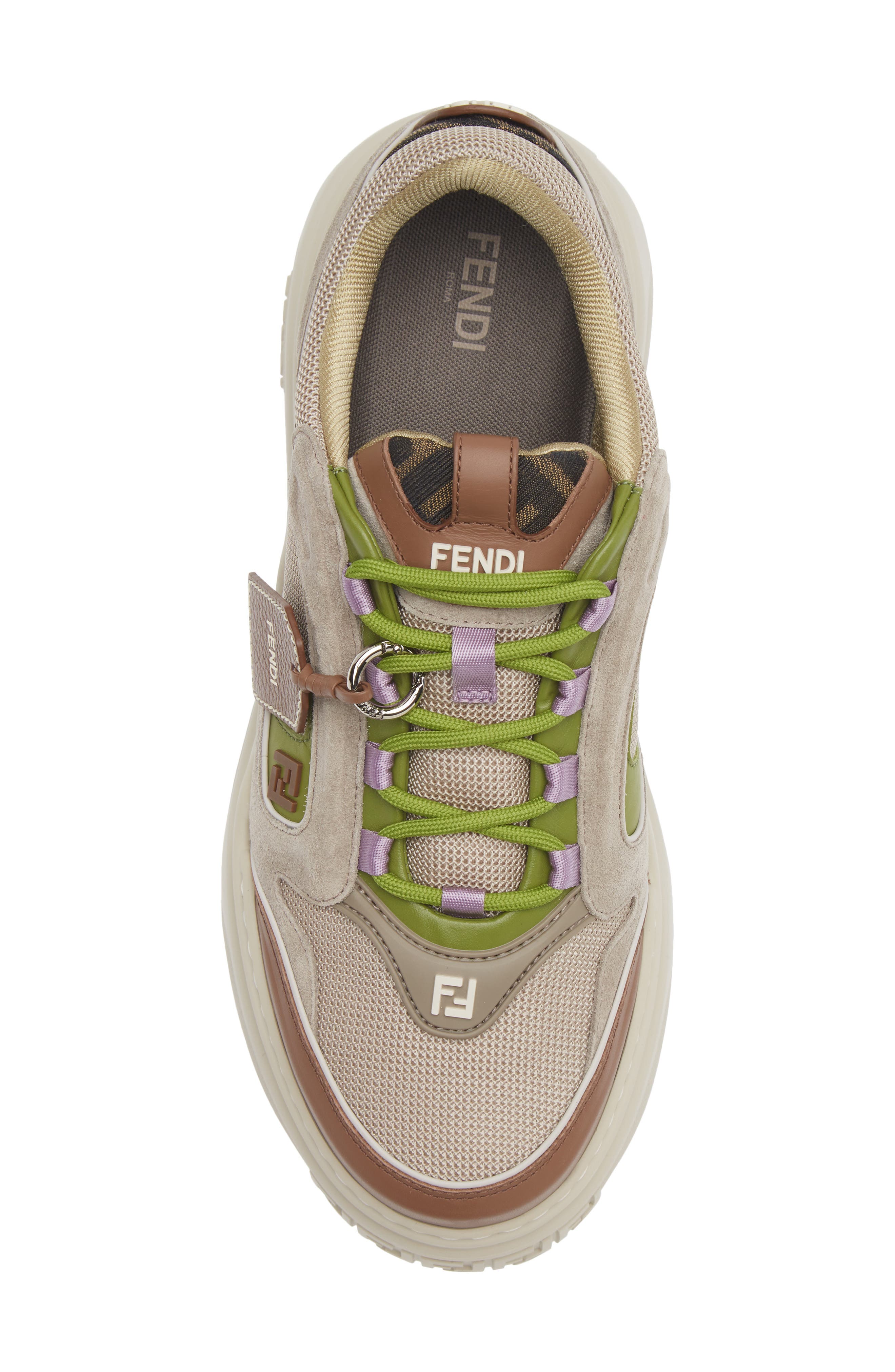 Fendi Force Low Top Sneaker, Alternate, color, Cacao Verbena Beige