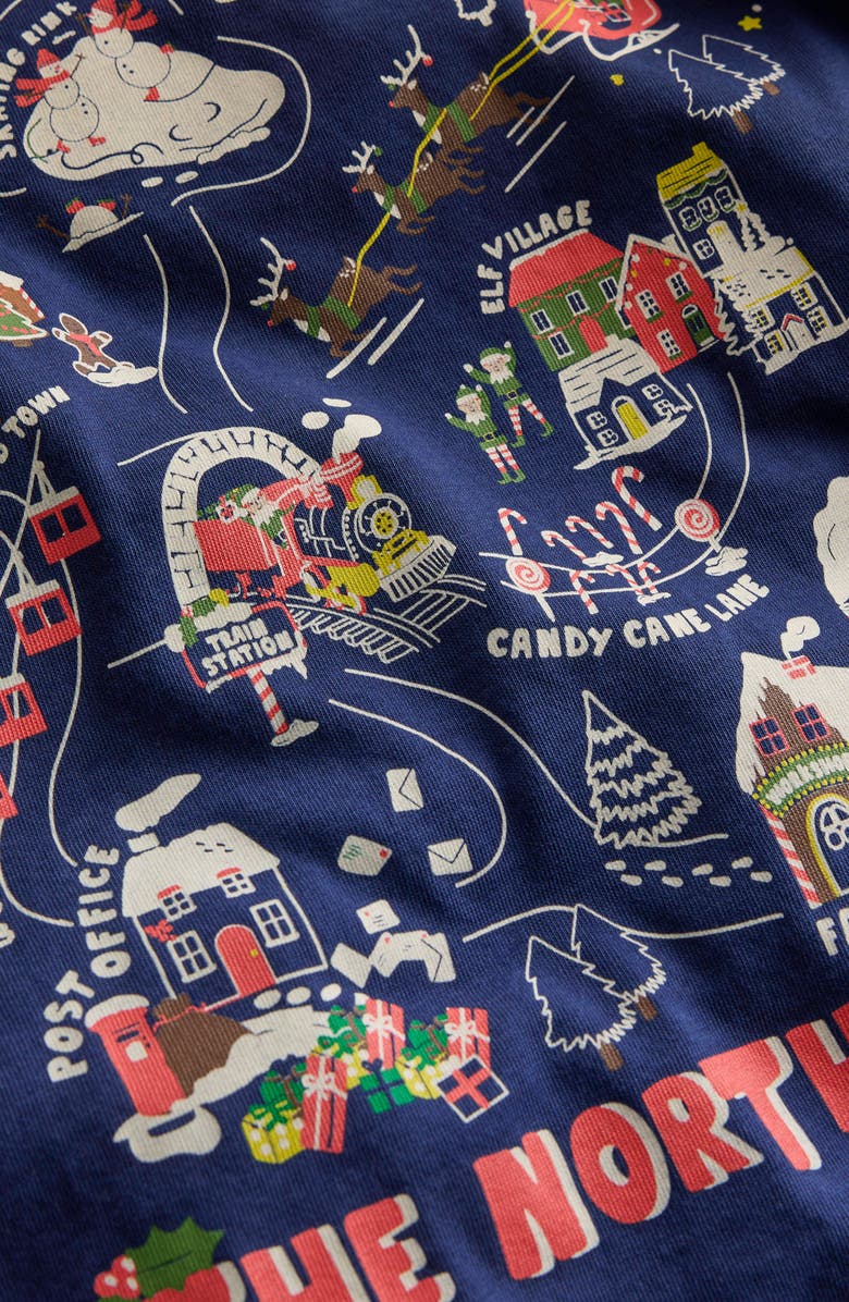 Mini Boden Kids' North Pole Long Sleeve Graphic T-Shirt, Alternate, color, Twilight Blue North Pole