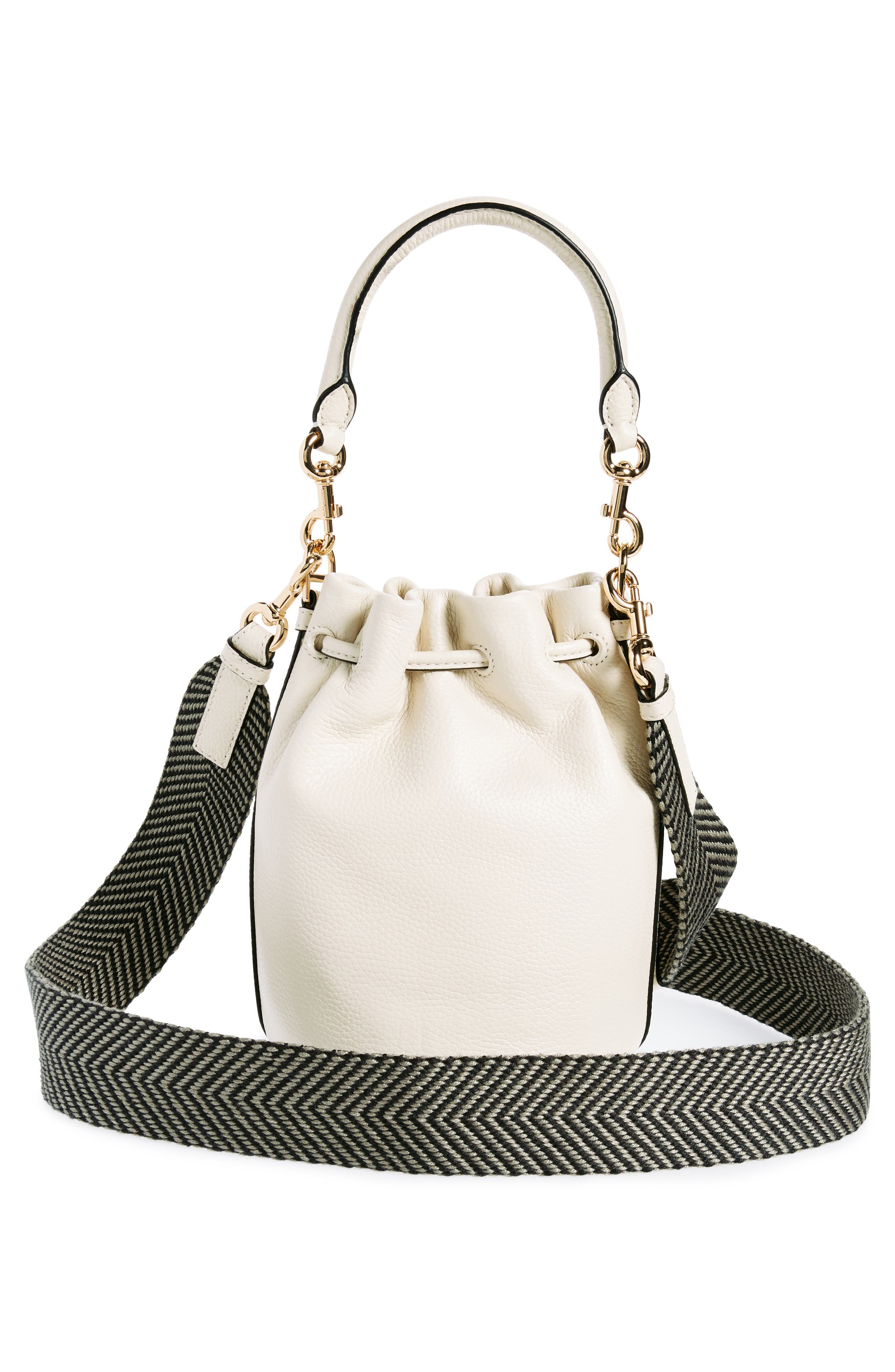 Marc Jacobs Leather Bucket Bag, Alternate, color, Marshmallow