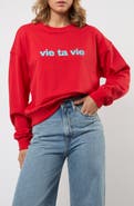 Viens Avec Moi Vie Ta Vie Cotton Graphic Sweatshirt