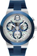 Movado Bold Fusion Skeleton Chronograph Silicone Strap Watch, 44.5mm