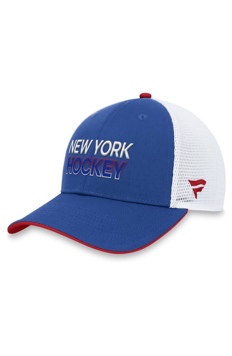FANATICS Men's Fanatics Branded Blue New York Rangers Authentic Pro Rink Trucker Adjustable Hat, Alternate, color, Blue