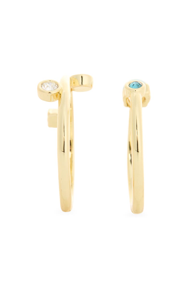 Covet Dainty Crystal 2-Pack Assorted Stacking Rings, Alternate, color, Blue Multi / Gold