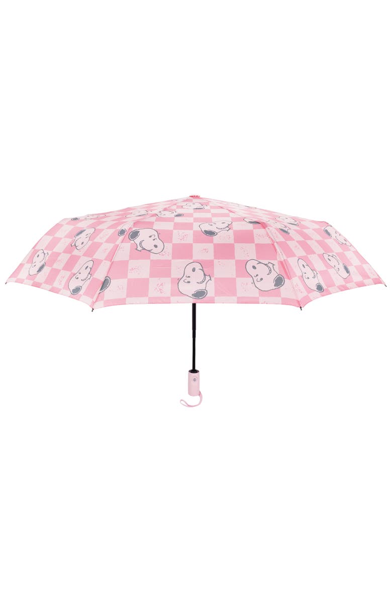 PEANUTS Checker Umbrella, Main, color, Pink
