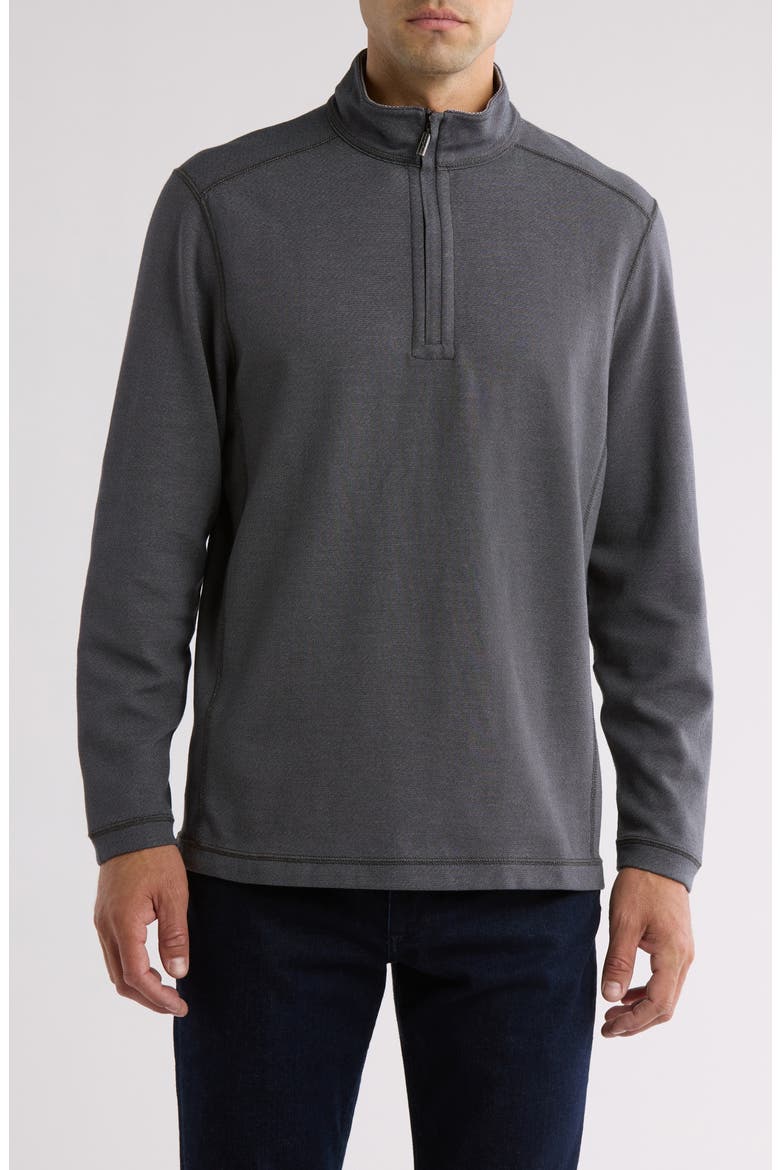 Switch It Up Reversible Quarter Zip Sweatshirt, Main, color, COAL