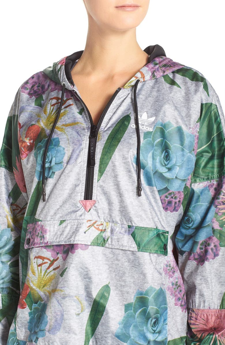 adidas Originals 'Training' Floral Windbreaker Jacket, Alternate, color, 