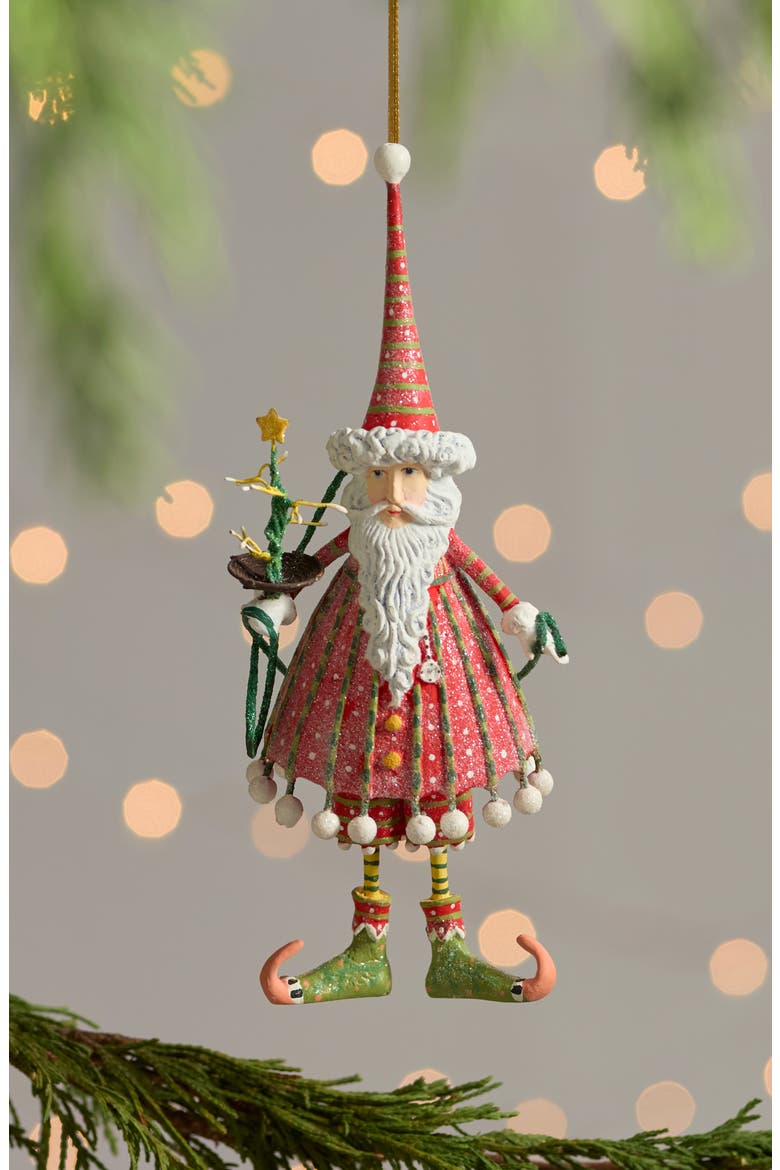 Patience Brewster Dash Away Santa Ornament, Alternate, color, RED