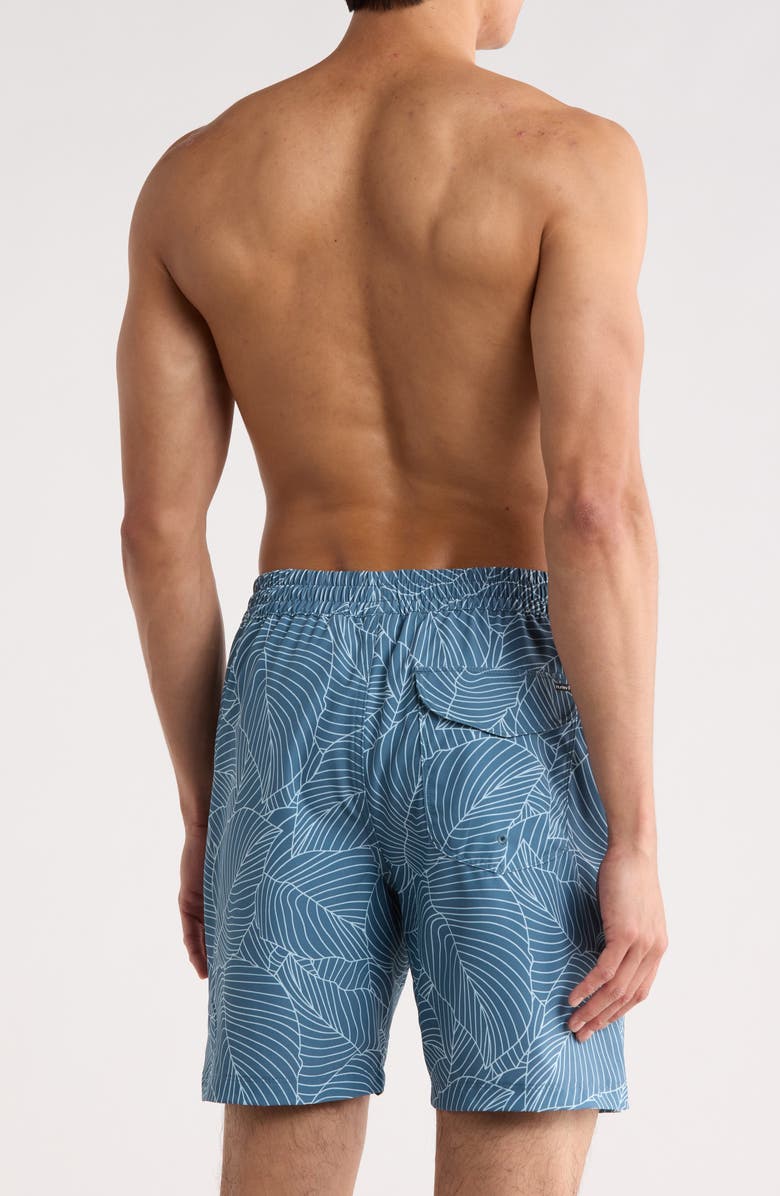 Hurley Botanic Lines Volley Swim Shorts, Alternate, color, Grey/ Navy