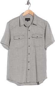 Lucky Brand Herringbone Short Sleeve Western Shirt