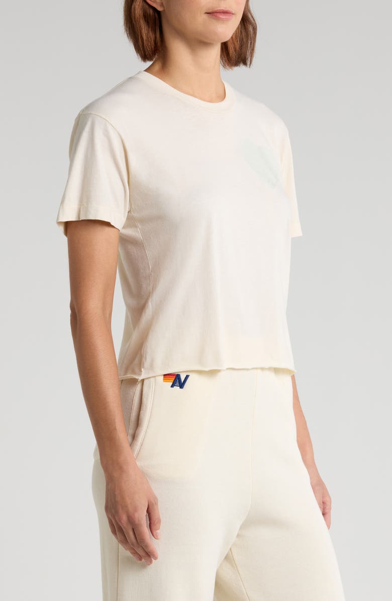 Aviator Nation Glitter Heart T-Shirt, Alternate, color, Vintage White/ Silver