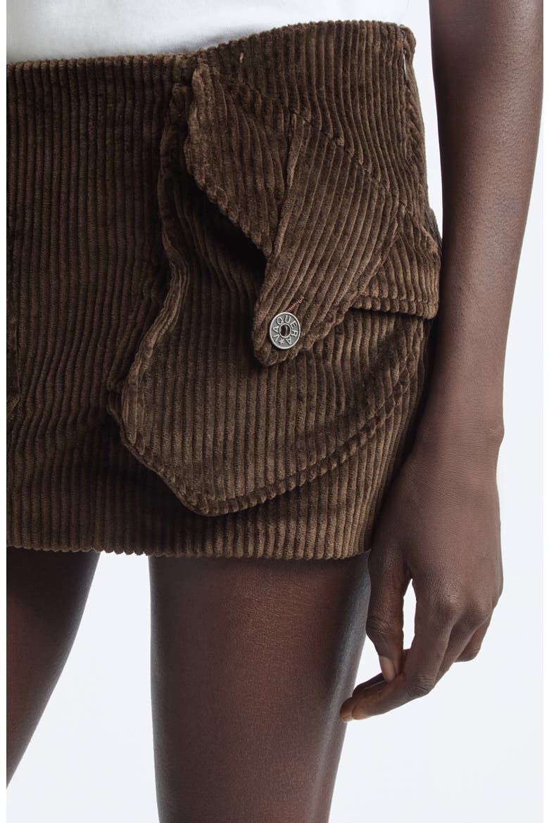 Cotton Corduroy Miniskirt, Alternate, color, BROWN