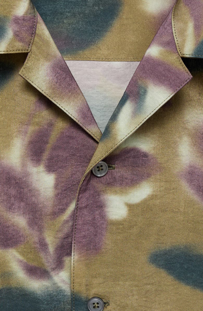 MANGO Abstract Floral Print Camp Shirt, Alternate, color, Light/ Pastel Purple